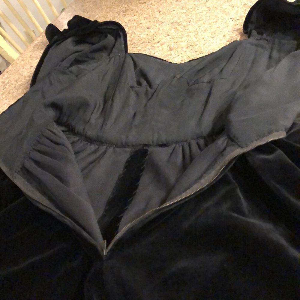 Vintage Black Velvet Long Dress Handmade Small? XS? See Rough Measurements - Picture 16 of 17